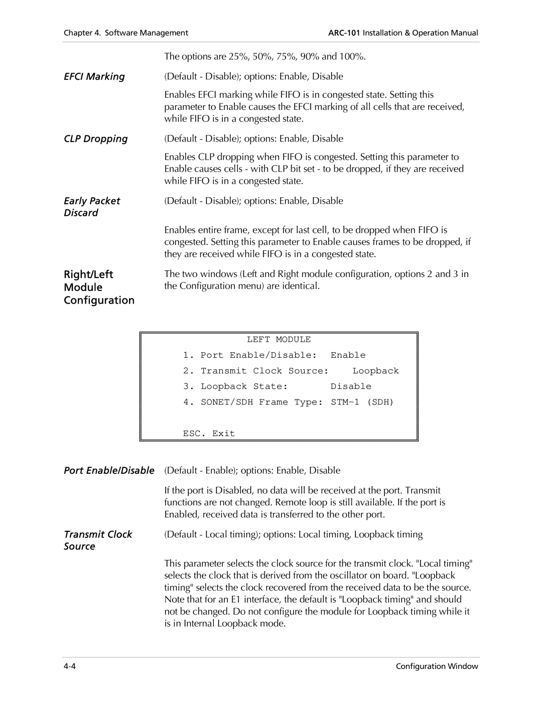 RAD Data comm ARC-101 operation manual Right/Left Module Configuration 