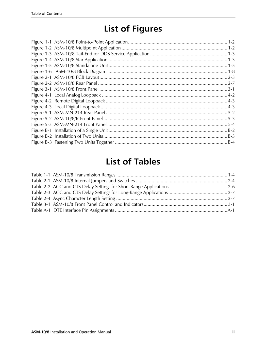 RAD Data comm ASM-10/8 operation manual Lvwriljxuhv 