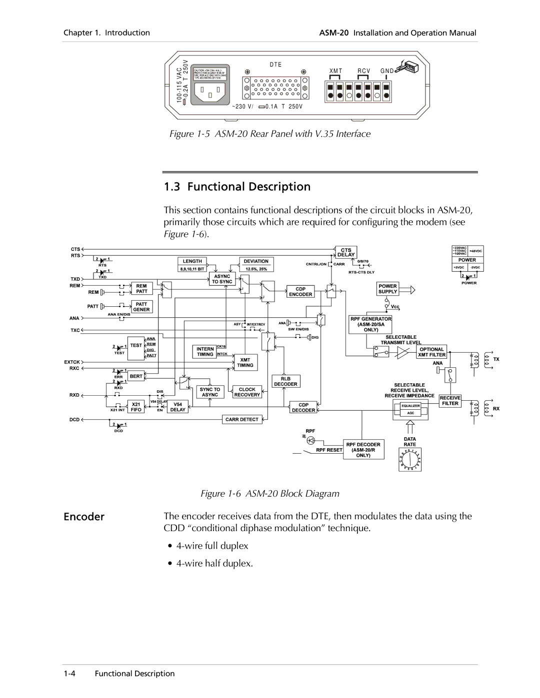 RAD Data comm ASM-20 operation manual Functional Description, CDD conditional diphase modulation technique 