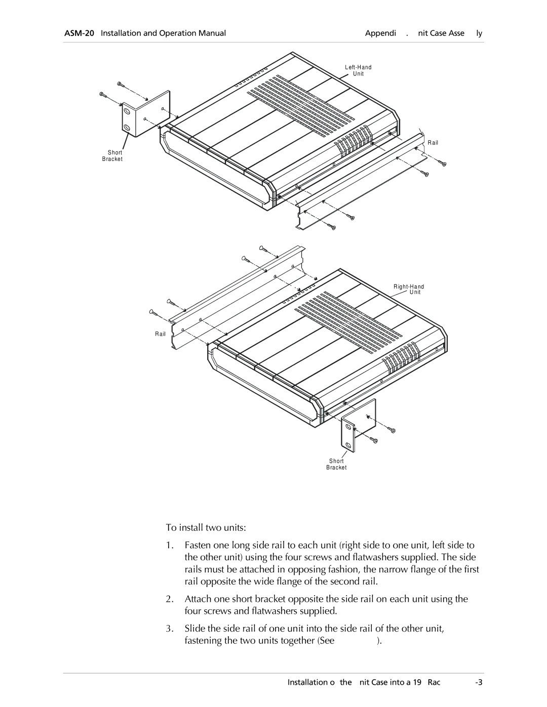 RAD Data comm ASM-20 operation manual Appendix F. Unit Case Assembly 