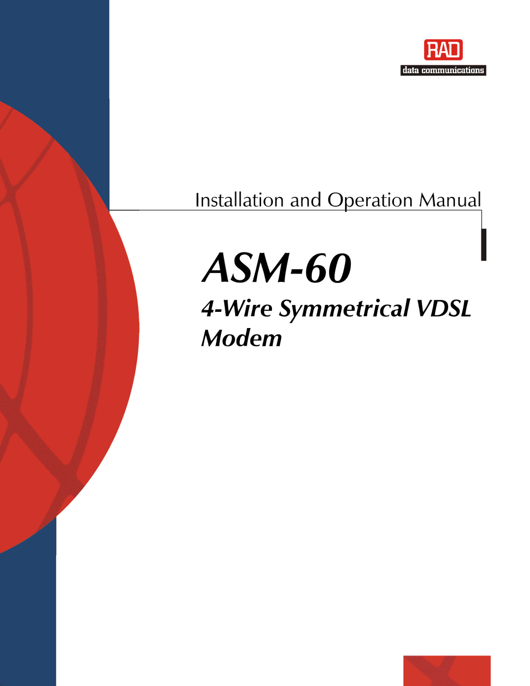 RAD Data comm ASM-60 operation manual 