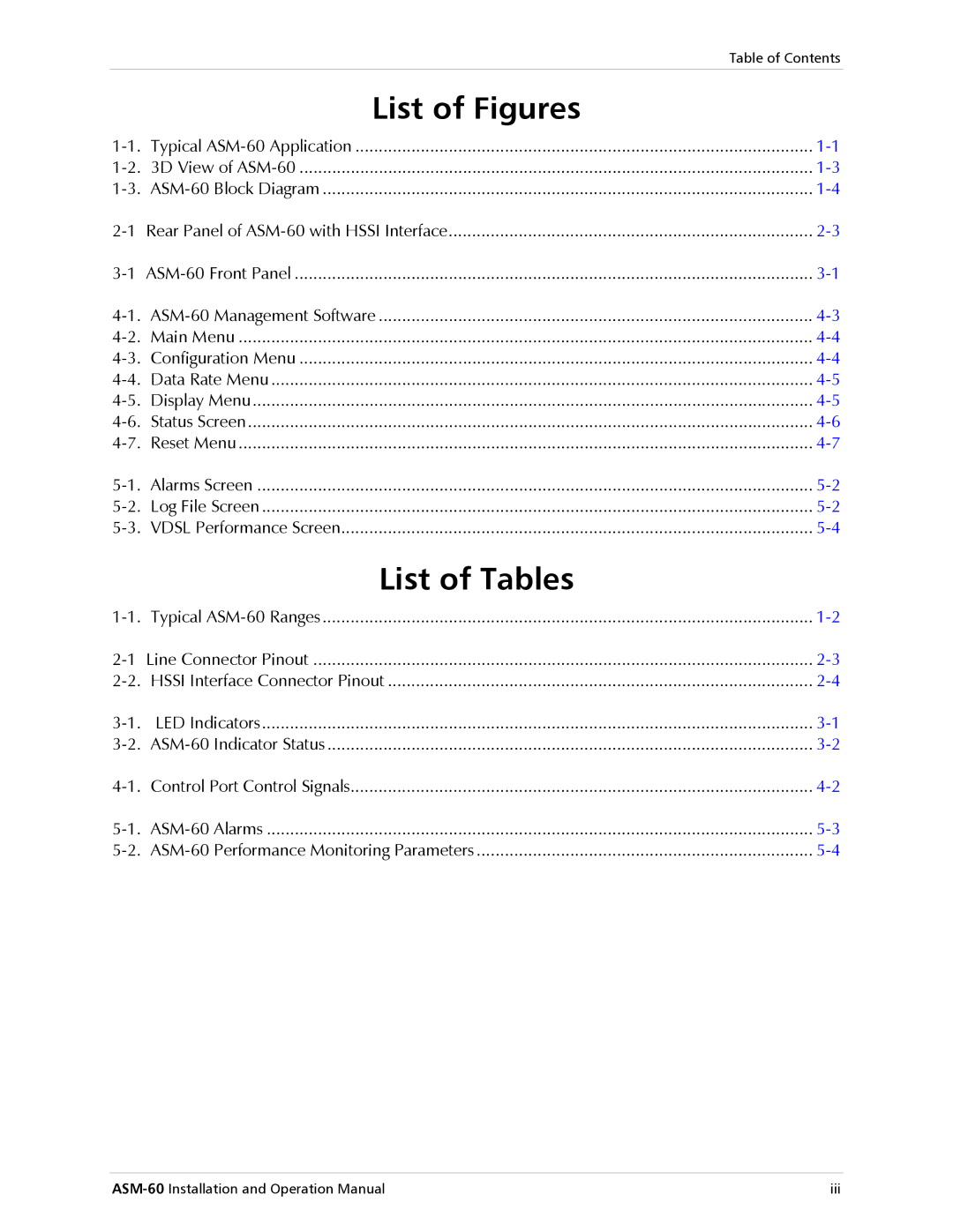 RAD Data comm ASM-60 operation manual List of Figures 