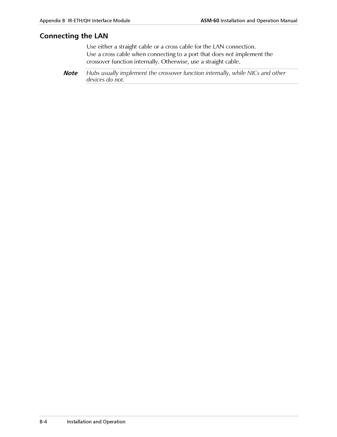 RAD Data comm ASM-60 operation manual Connecting the LAN 