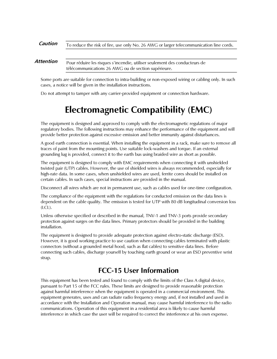 RAD Data comm ASM-60 operation manual Electromagnetic Compatibility EMC 