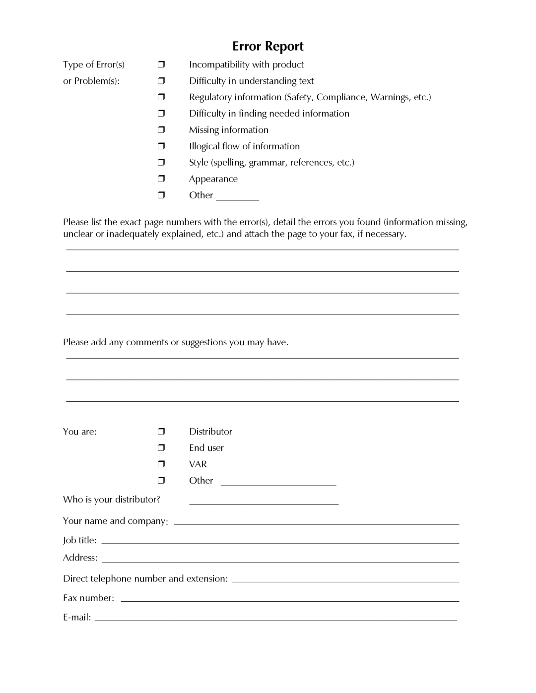 RAD Data comm ASM-60 operation manual Error Report 