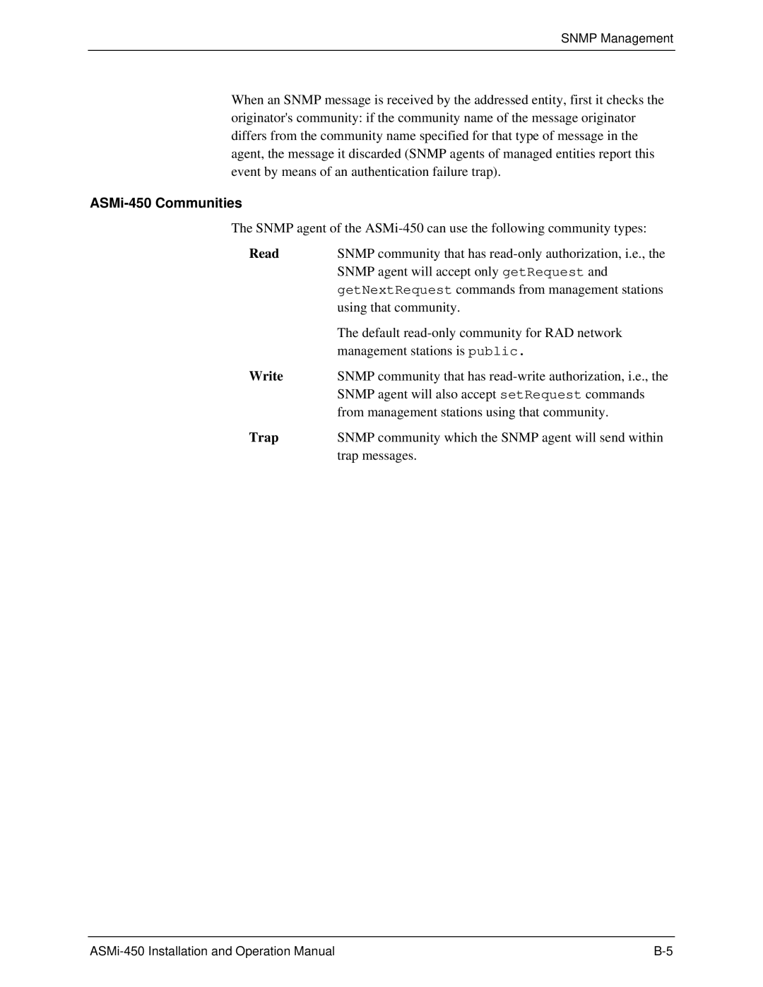 RAD Data comm ASMI-450 operation manual ASMi-450 Communities, Read 