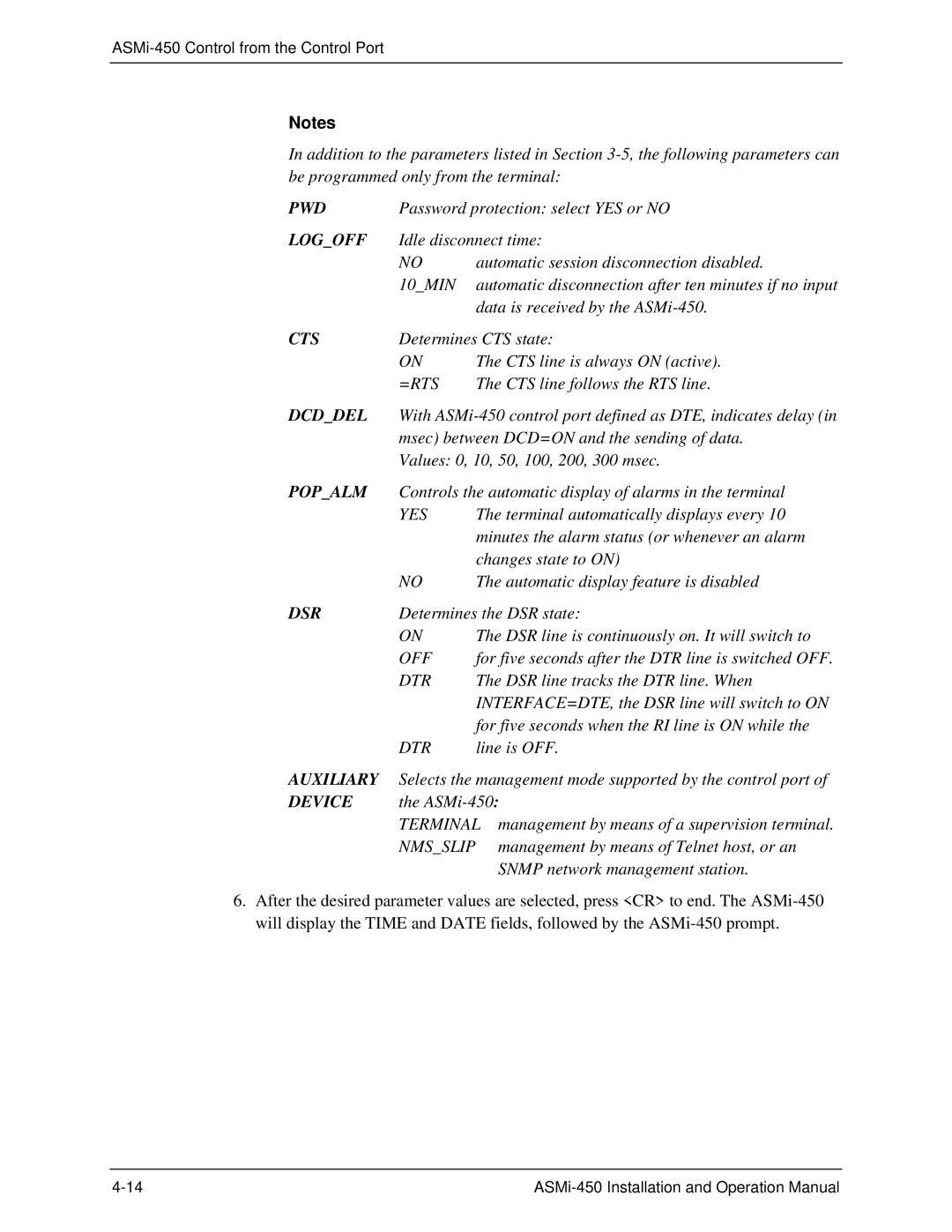 RAD Data comm ASMI-450 operation manual Pwd 