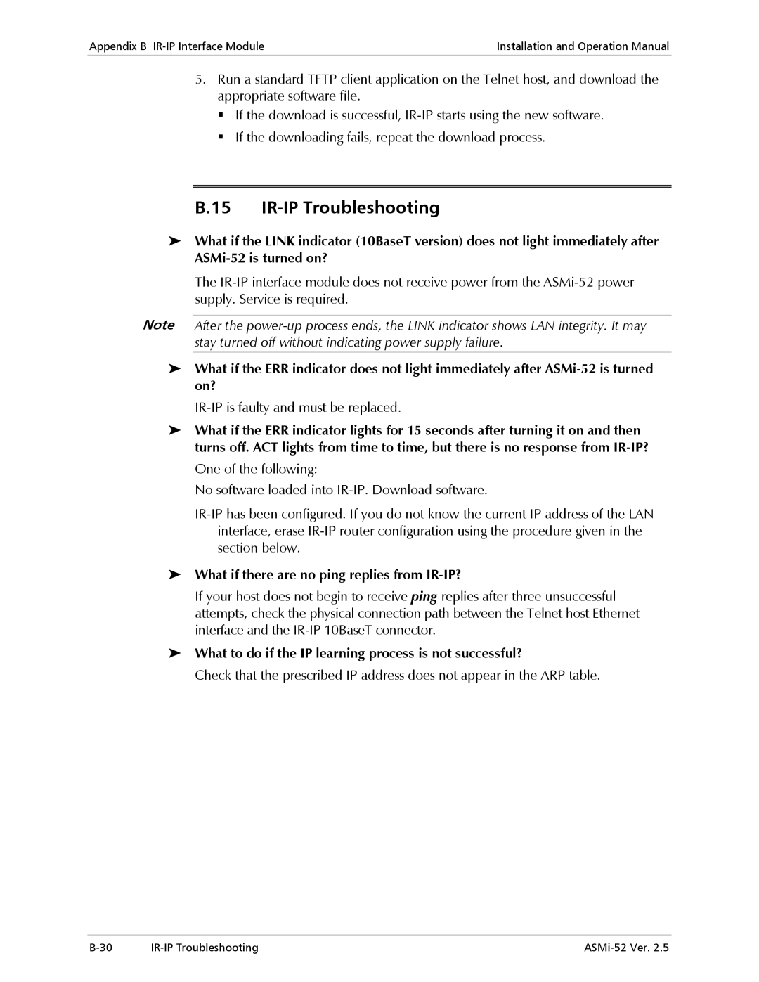 RAD Data comm ASMi-52 manual IR-IP Troubleshooting, What if there are no ping replies from IR-IP? 