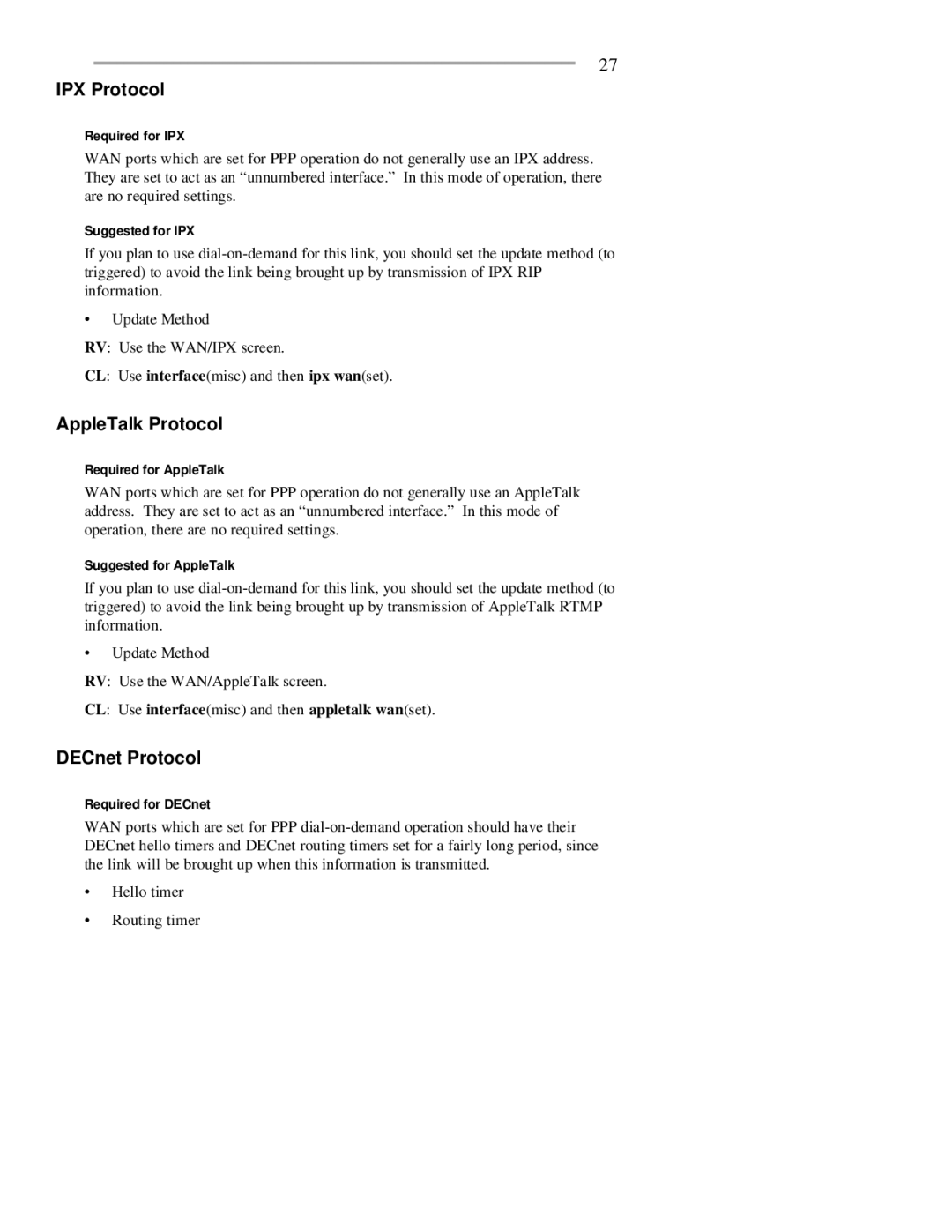 RAD Data comm BR-ASX01, BR-ASI01 manual IPX Protocol 