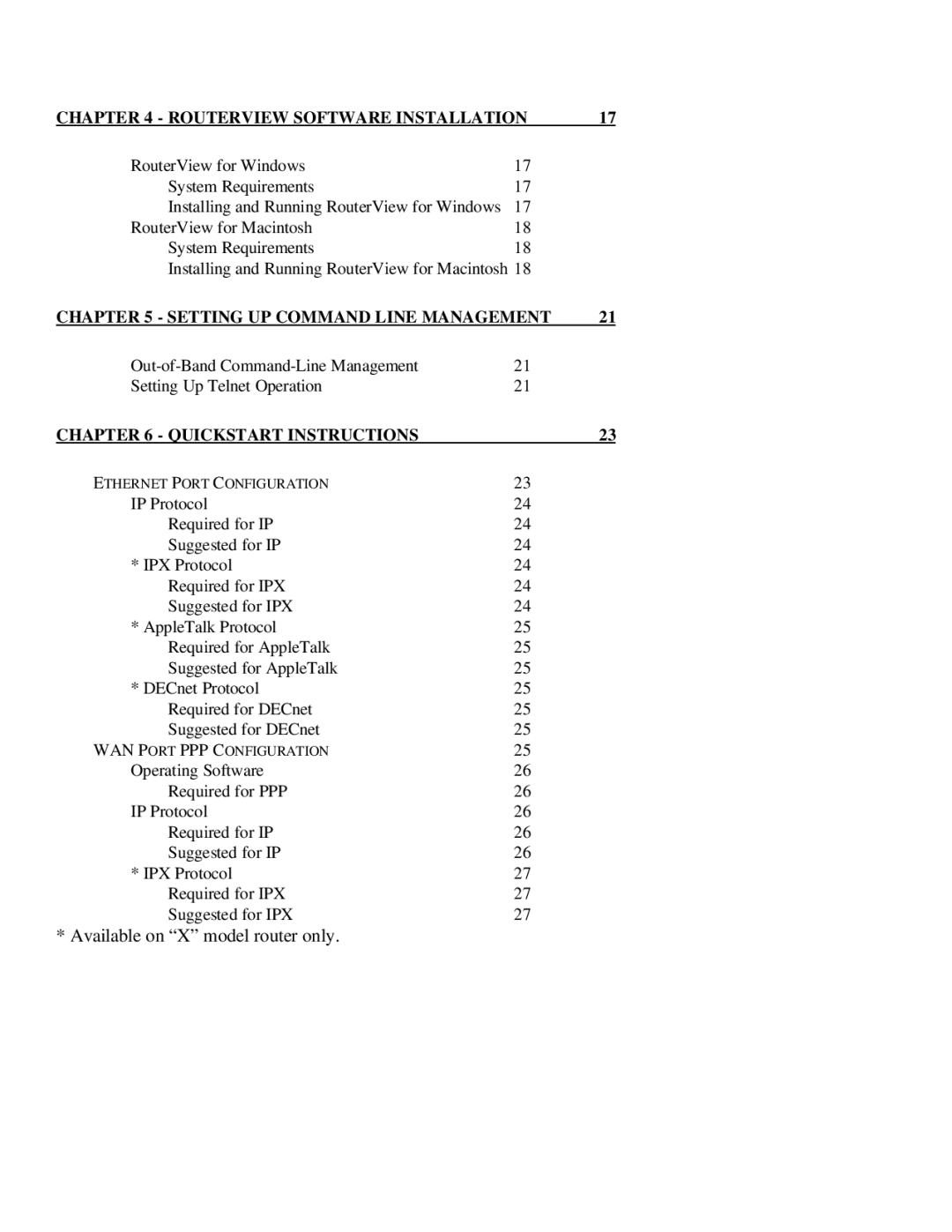 RAD Data comm BR-ASI01, BR-ASX01 manual Available on X model router only 