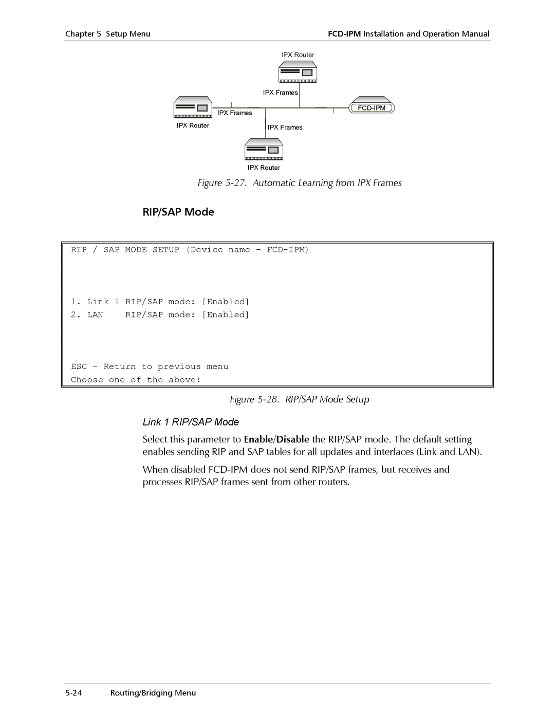 RAD Data comm E1/T1, Modular Access Device with Integrated Router operation manual RIP/SAP Mode, Lan Rip/Sap 