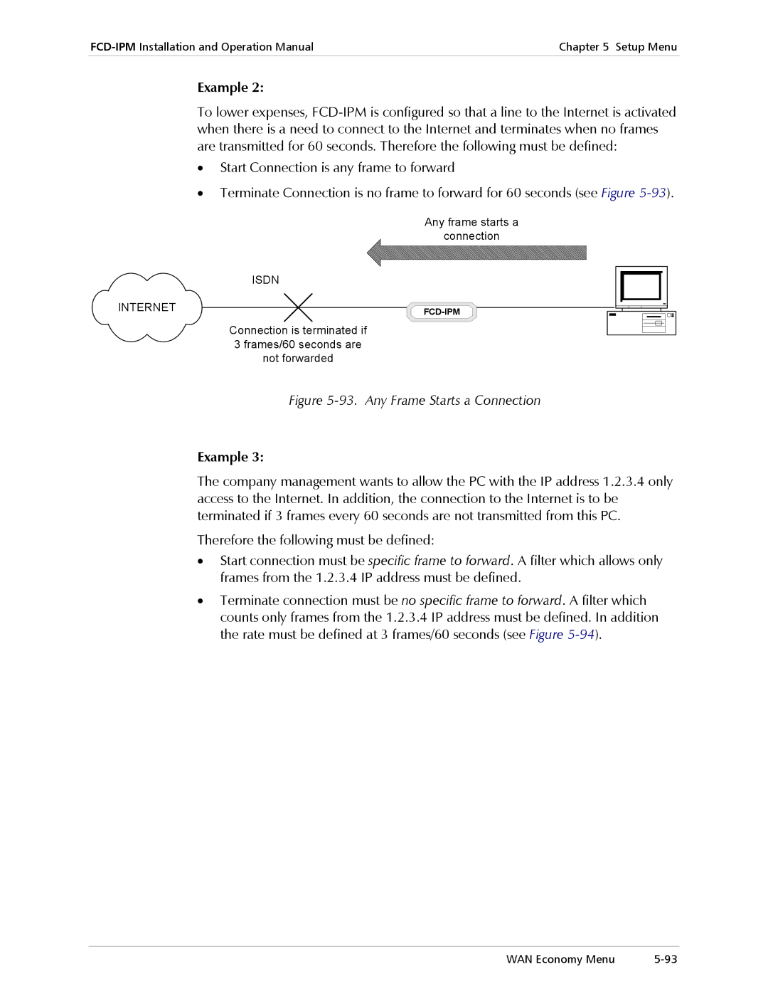 RAD Data comm Modular Access Device with Integrated Router, E1/T1 operation manual Any Frame Starts a Connection 