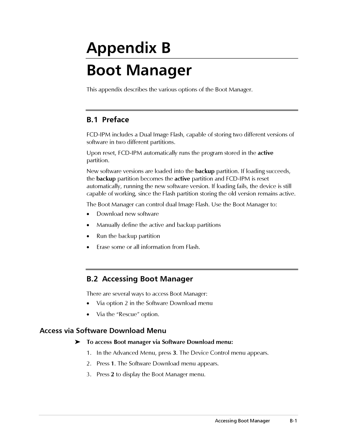 RAD Data comm Modular Access Device with Integrated Router, E1/T1 operation manual Preface, Accessing Boot Manager 