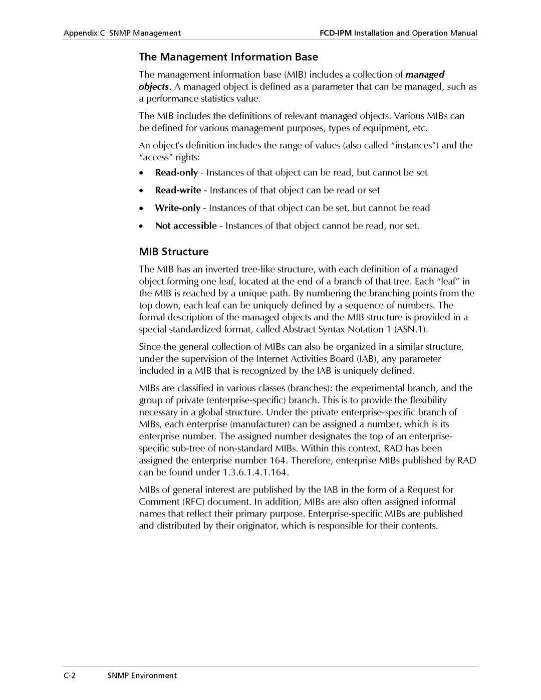 RAD Data comm E1/T1, Modular Access Device with Integrated Router Management Information Base, MIB Structure 