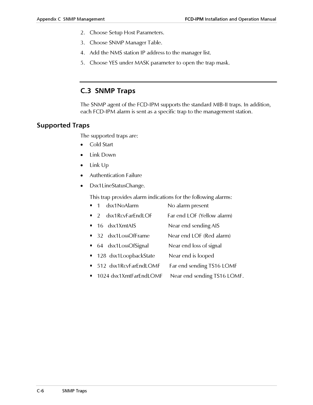 RAD Data comm E1/T1, Modular Access Device with Integrated Router operation manual Snmp Traps, Supported Traps 