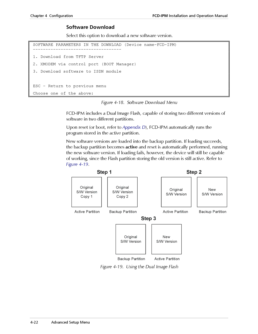 RAD Data comm E1/T1 operation manual Software Download, Select this option to download a new software version 