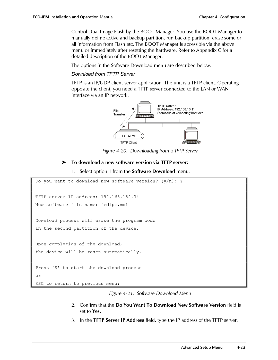 RAD Data comm Modular Access Device with Integrated Router, E1/T1 operation manual Download from Tftp Server 