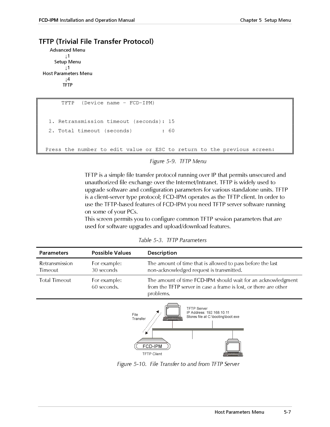 RAD Data comm Modular Access Device with Integrated Router, E1/T1 Tftp Trivial File Transfer Protocol, Tftp Parameters 