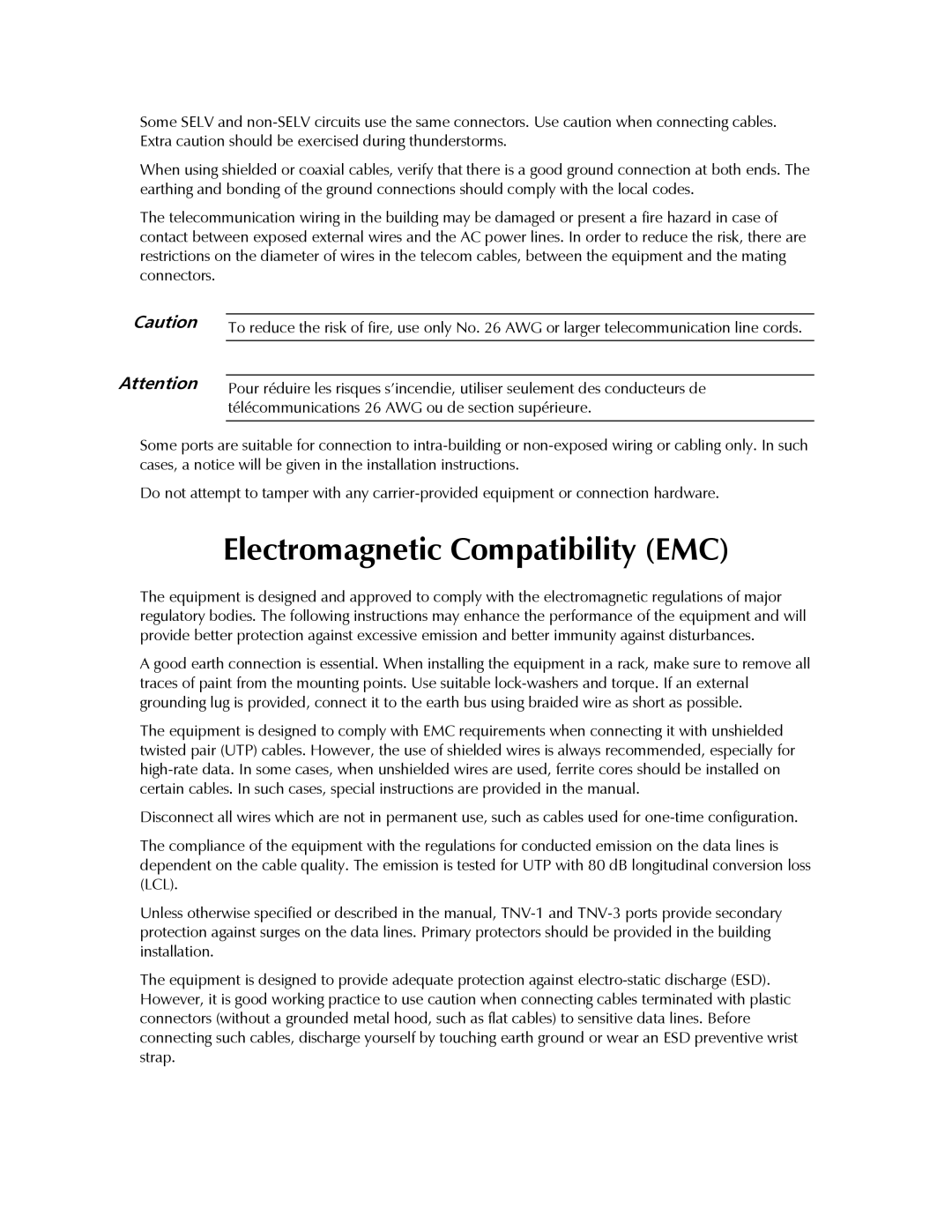 RAD Data comm IPmux-11 operation manual Electromagnetic Compatibility EMC 