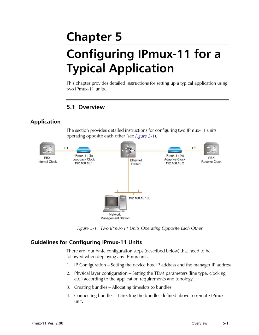 RAD Data comm operation manual Application, Guidelines for Configuring IPmux-11 Units 