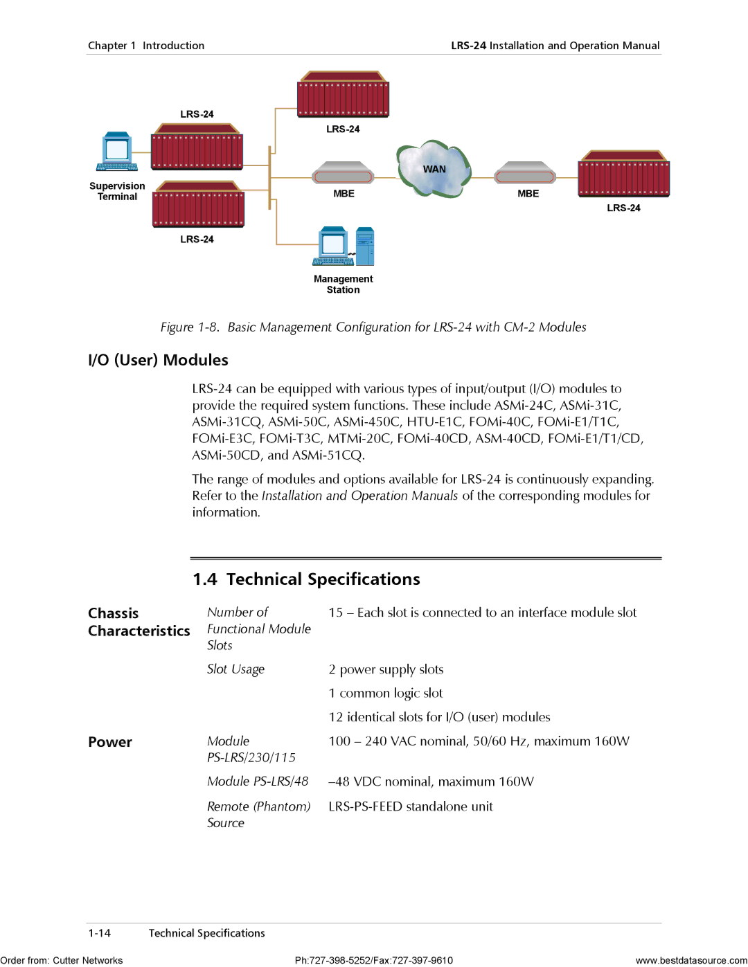 RAD Data comm LRS-24 operation manual Technical Specifications, User Modules, Number 