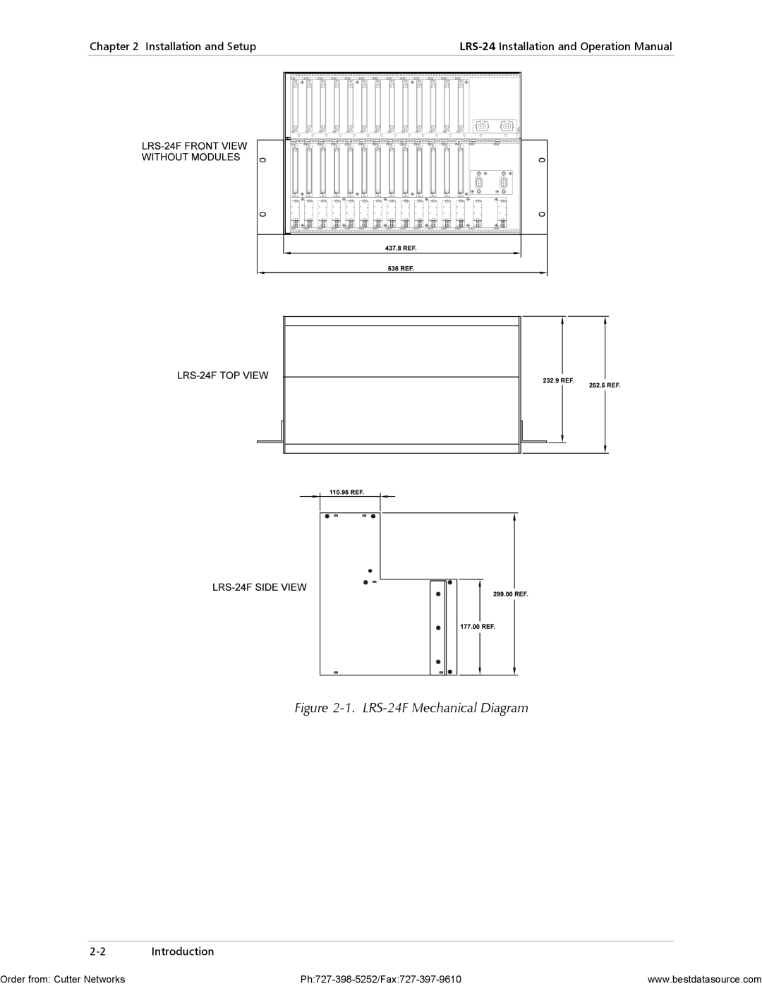 RAD Data comm operation manual LRS-24F Mechanical Diagram 