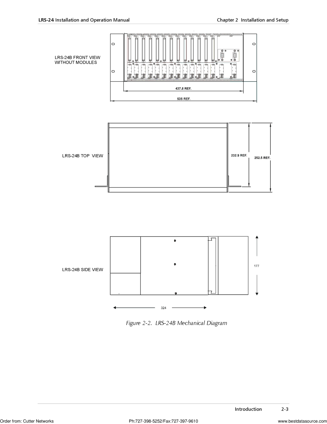 RAD Data comm operation manual LRS-24B Mechanical Diagram 