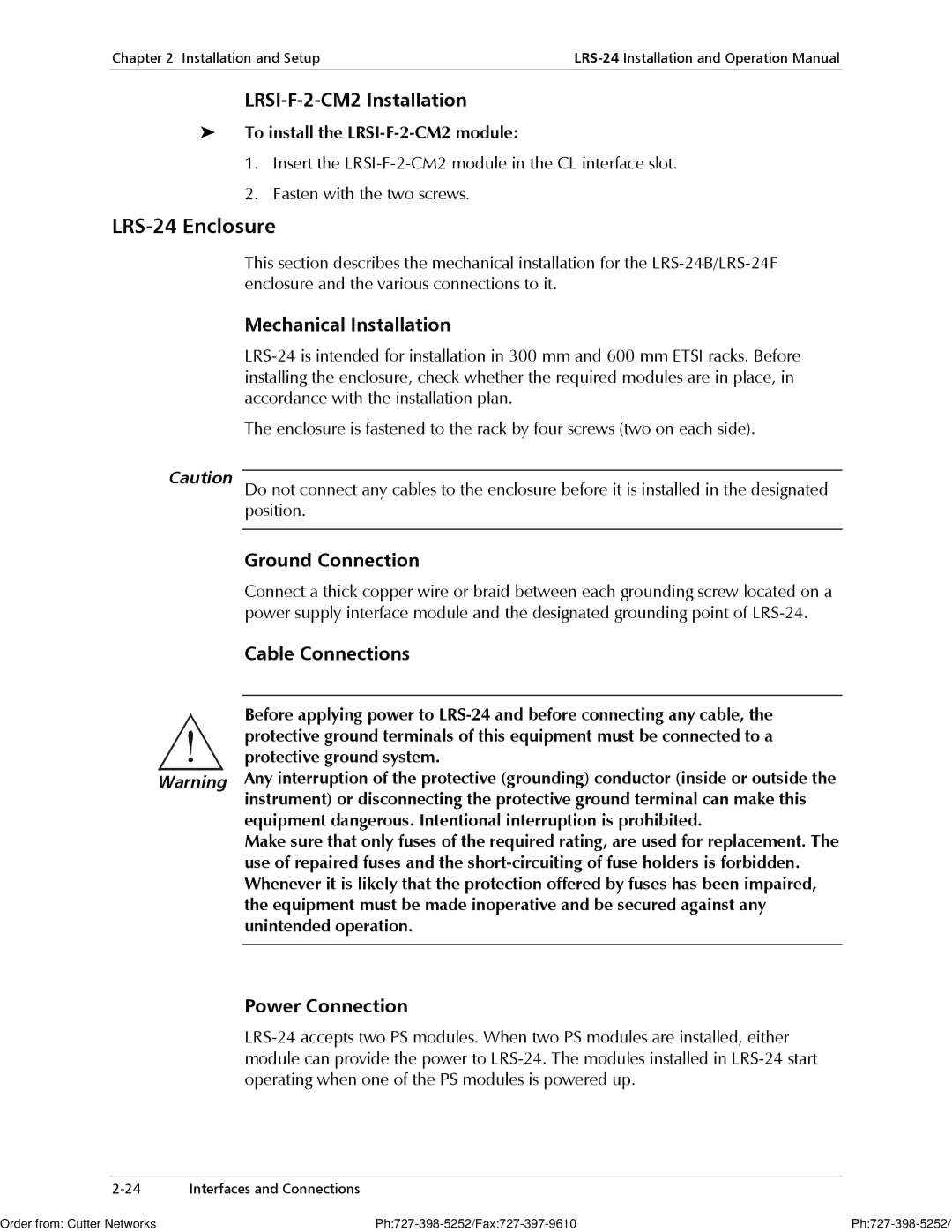 RAD Data comm operation manual LRS-24 Enclosure 