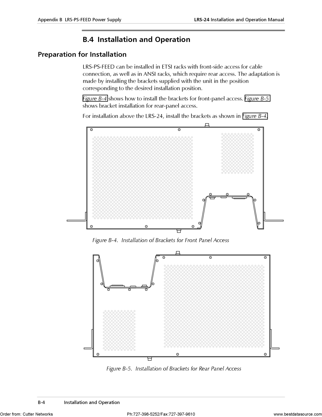 RAD Data comm LRS-24 operation manual Installation and Operation, Preparation for Installation 