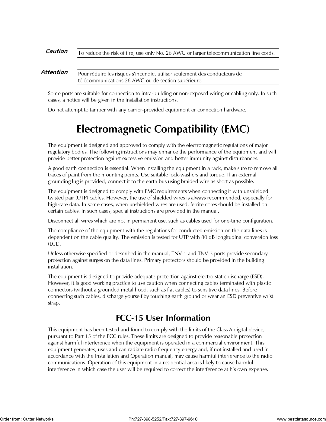 RAD Data comm MBE10-1D, MBE10-8D operation manual Electromagnetic Compatibility EMC 