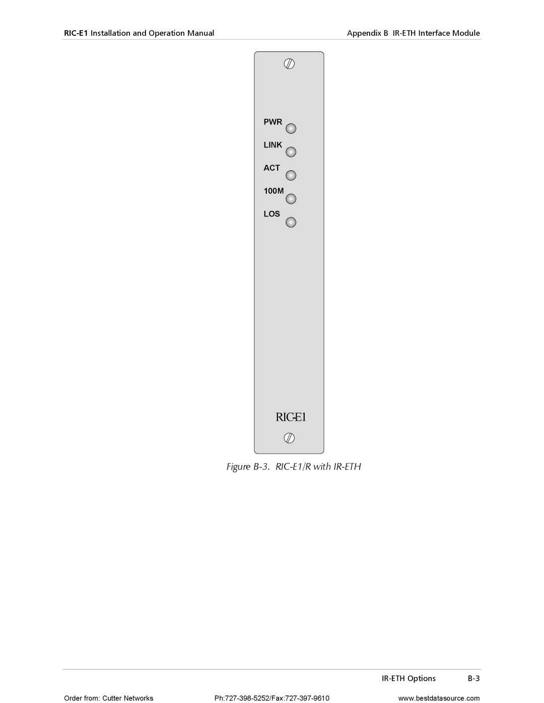 RAD Data comm operation manual Figure B-3. RIC-E1/R with IR-ETH 