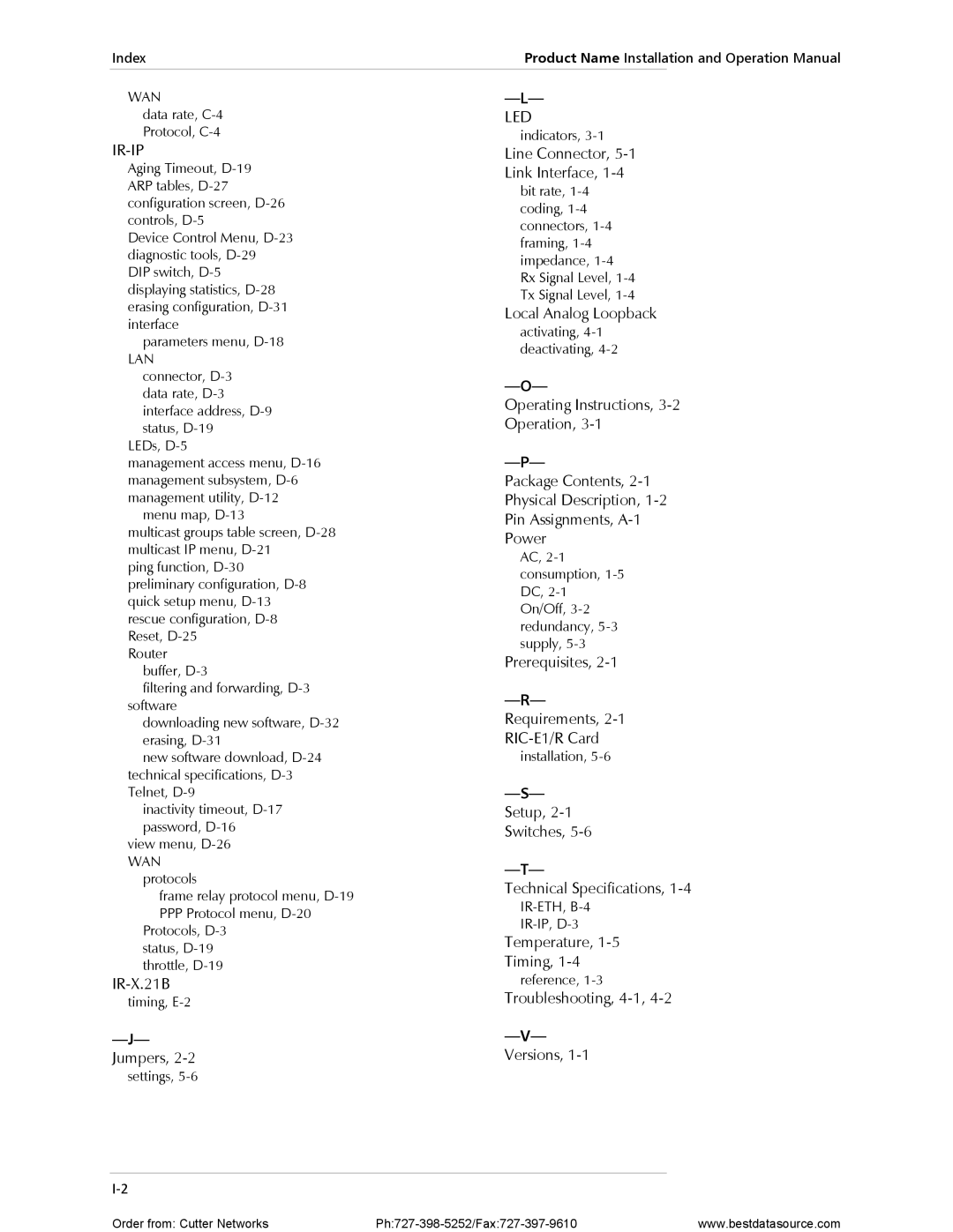 RAD Data comm operation manual Ir-Ip, Led, Requirements, 2-1RIC-E1/R Card 