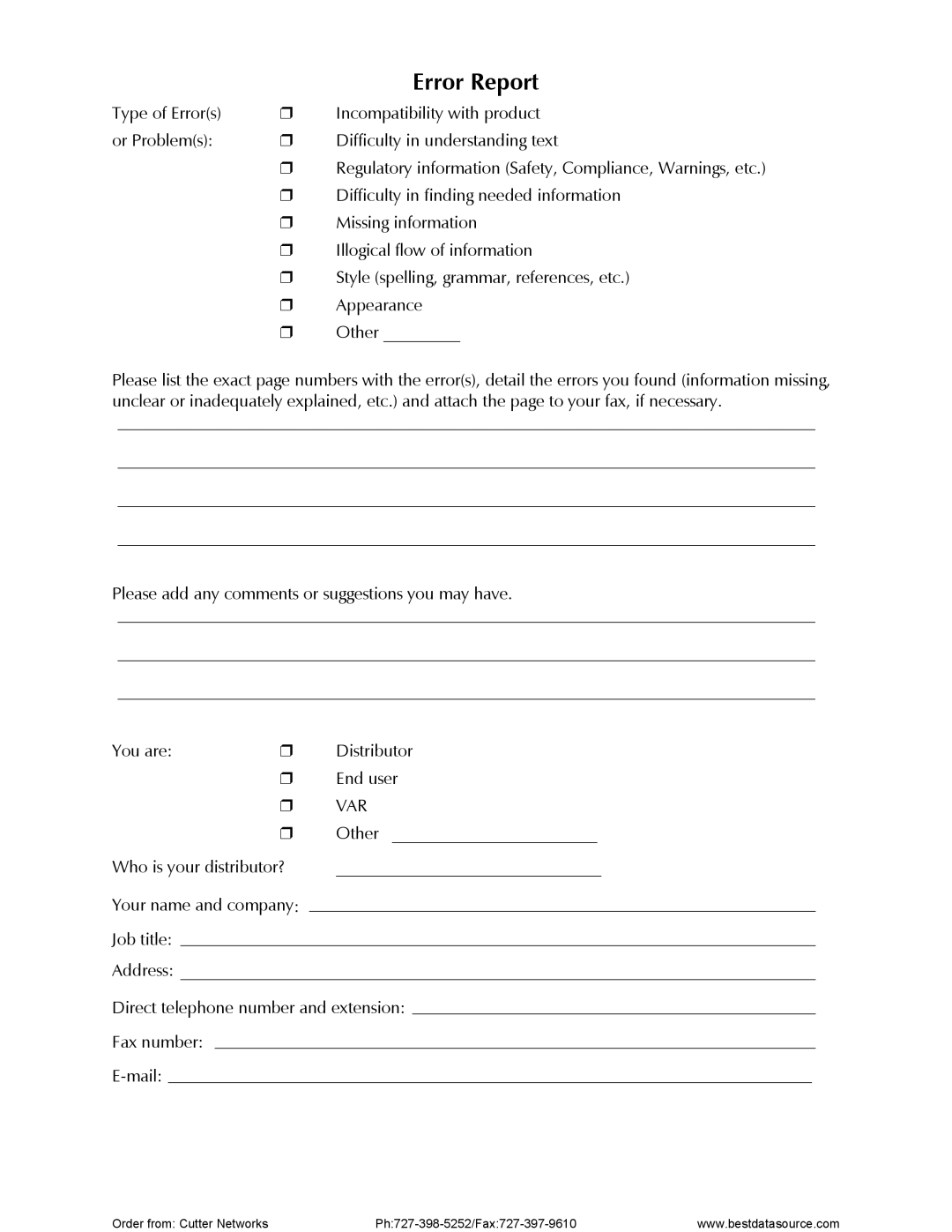 RAD Data comm RIC-E1 operation manual Error Report 