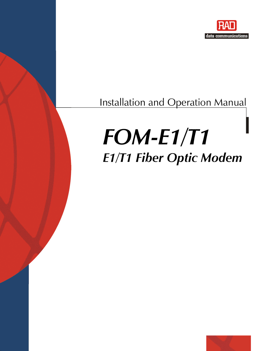 RAD Data comm operation manual FOM-E1/T1 