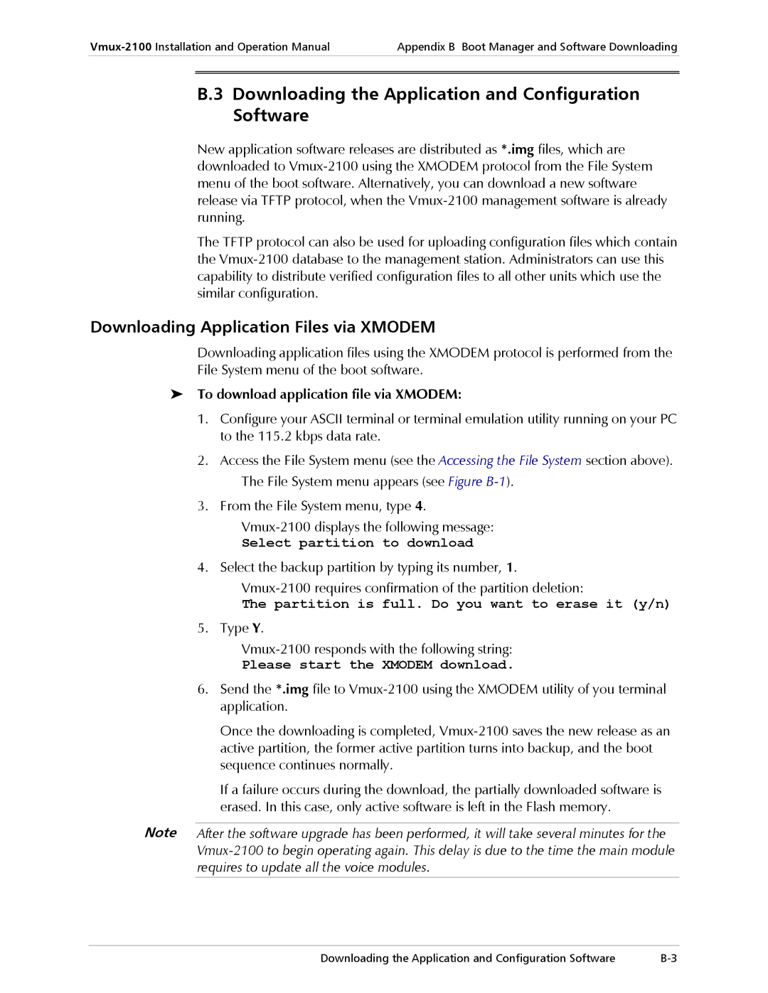 RAD Data comm Vmux-2100 Voice Trunking Gateway operation manual Downloading the Application and Configuration Software 