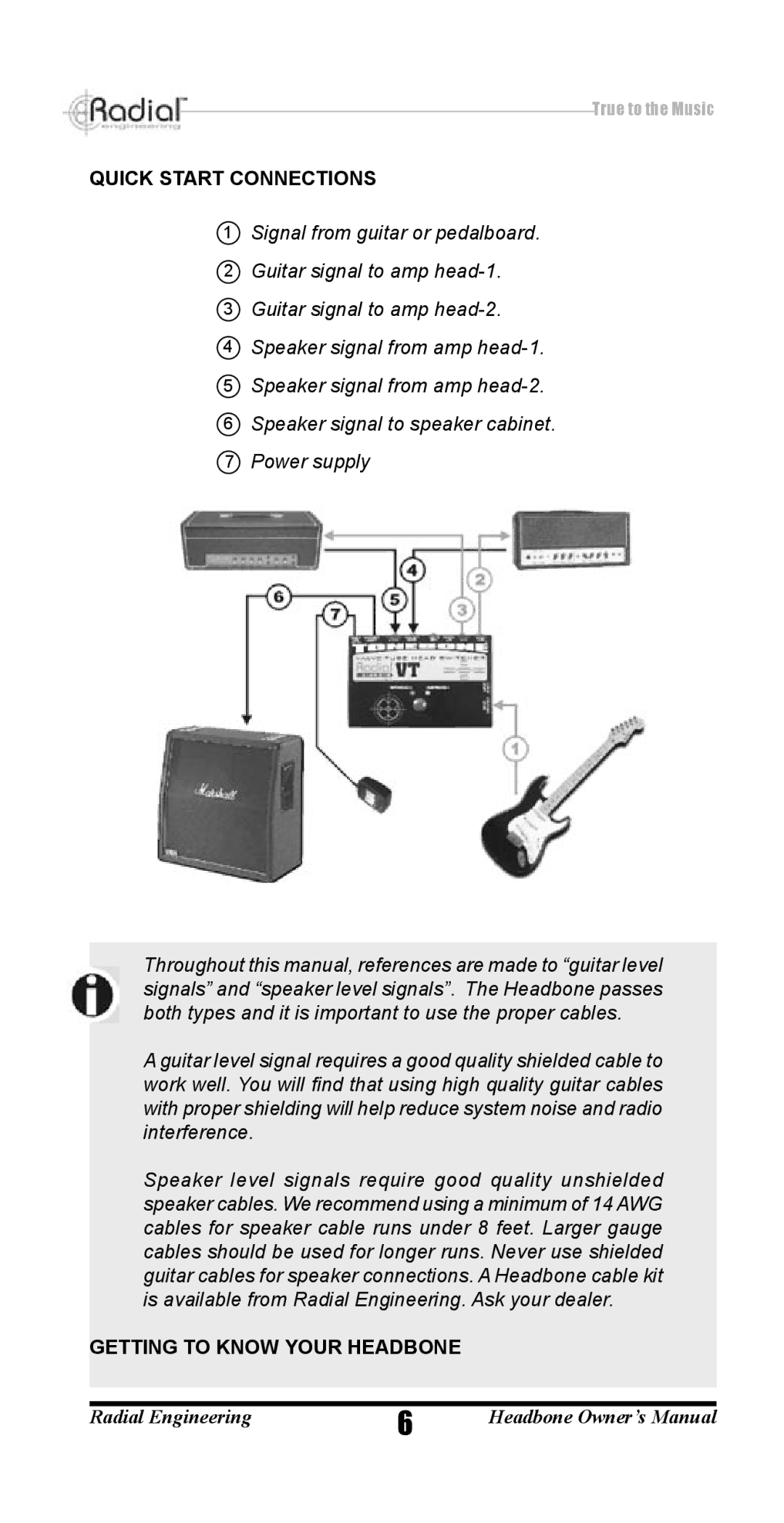 Radian Technologies VT R800 7040 00 owner manual Quick Start Connections, Getting to Know Your Headbone 