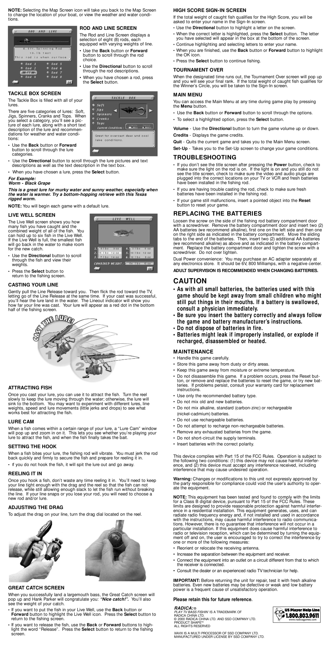 Radica Games 71008 instruction manual Troubleshooting, Replacing the Batteries 