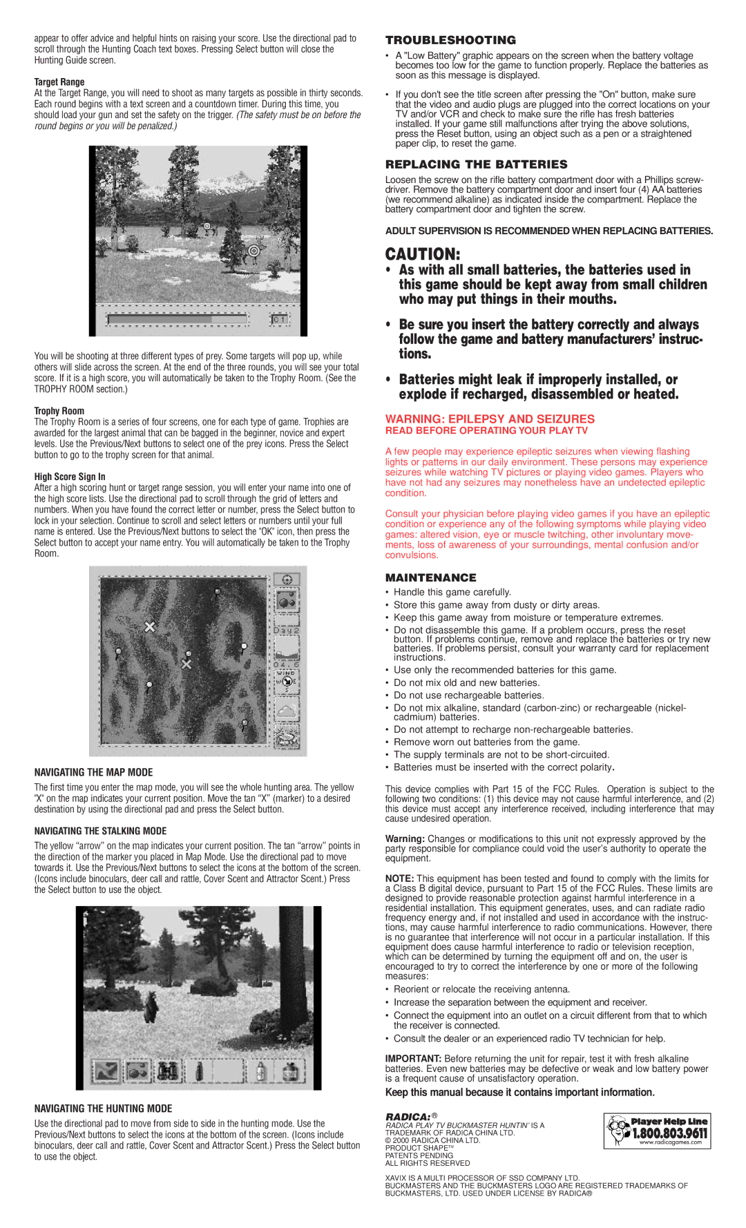 Radica Games 8074 instruction manual Troubleshooting, Replacing the Batteries 