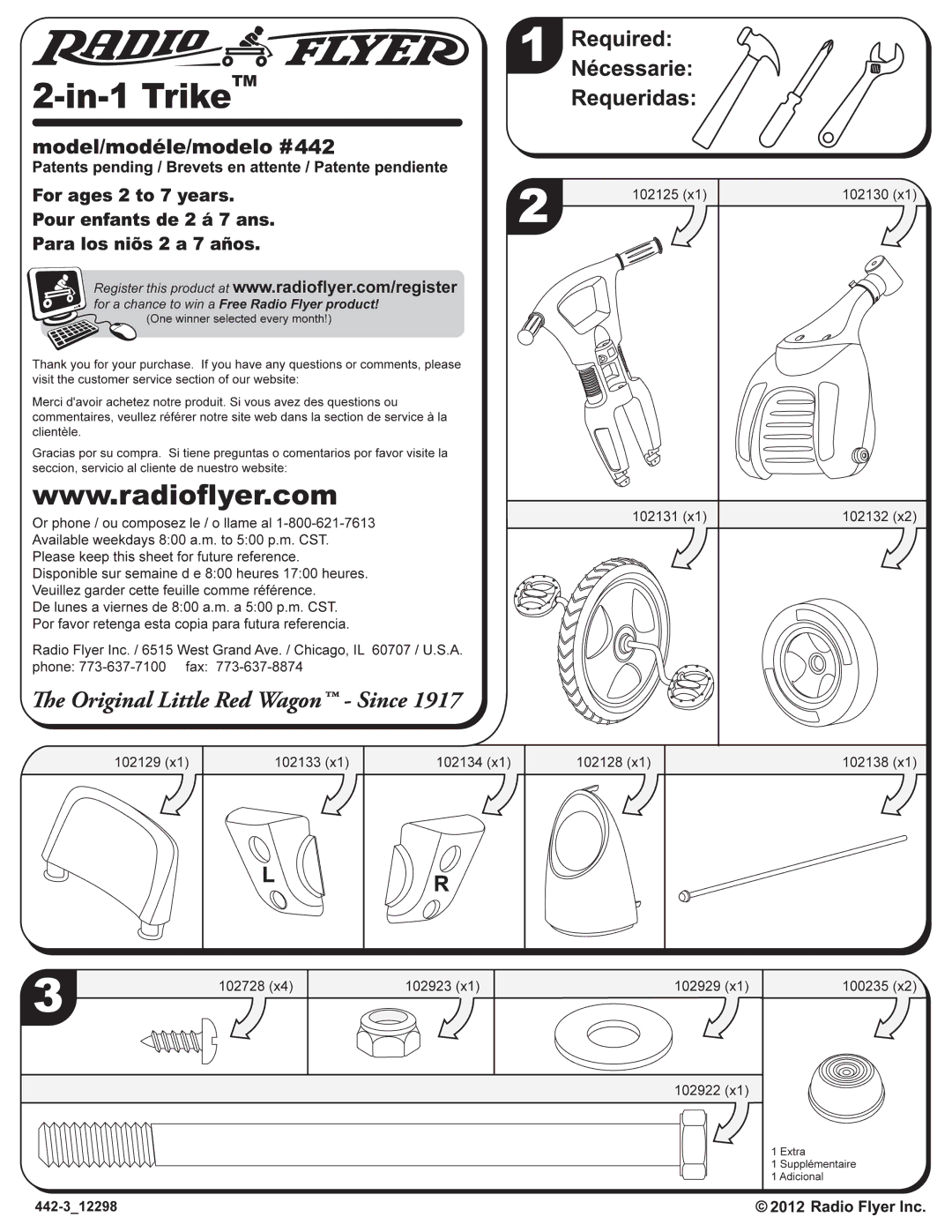 Radio Flyer 442 manual 