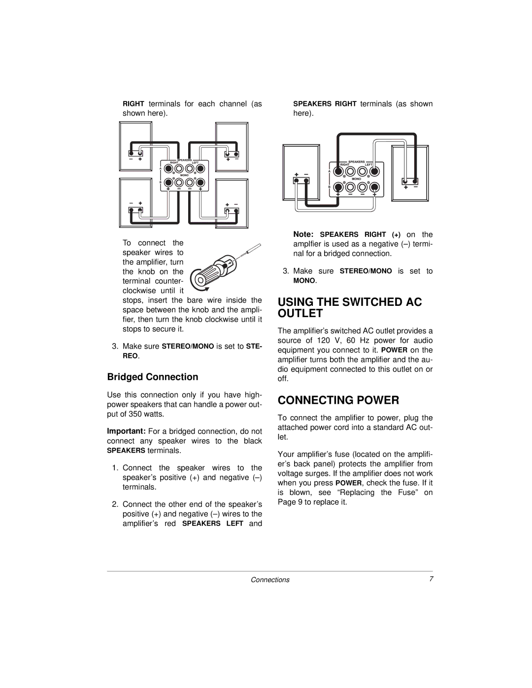 Radio Shack 32-2004, 04A00 owner manual Using the Switched AC Outlet, Connecting Power 