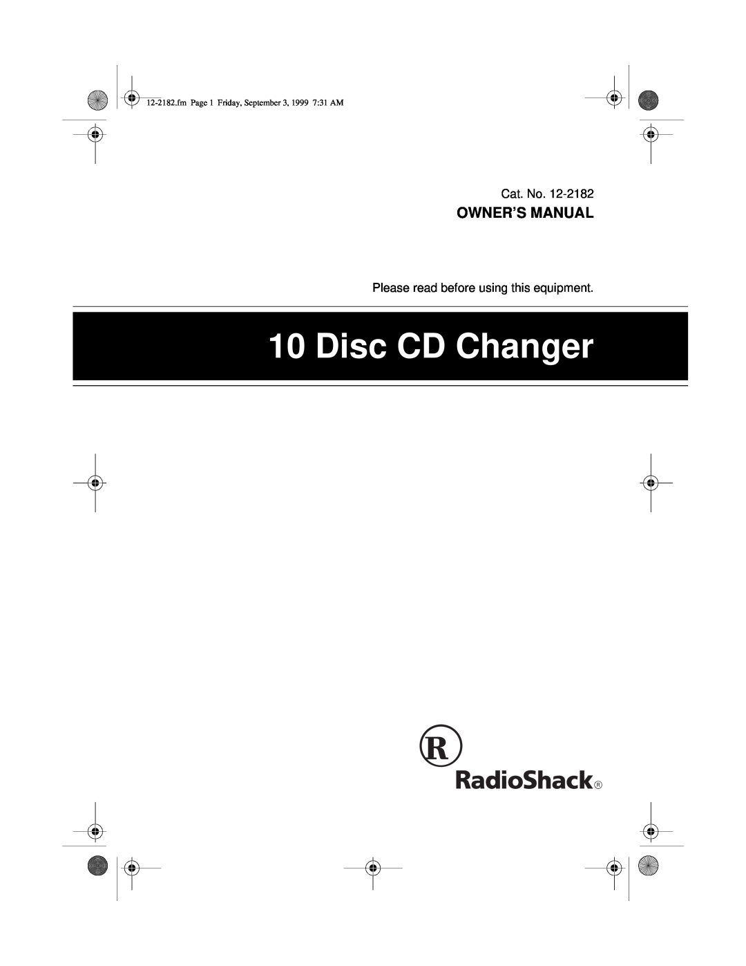 Radio Shack 10 Disc CD Changer owner manual 