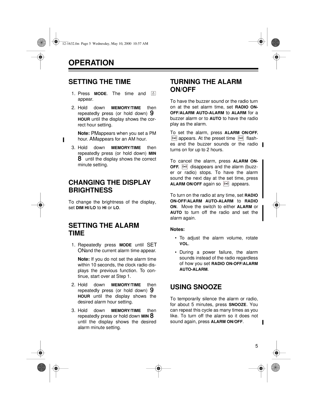 Radio Shack 12-1632 owner manual Operation 