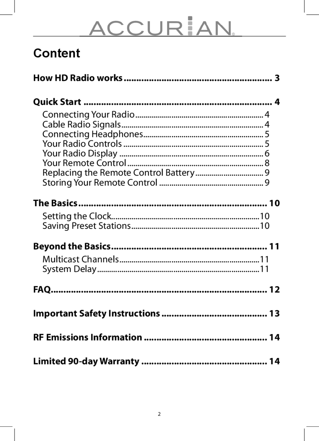 Radio Shack 12-1686 manual Content 