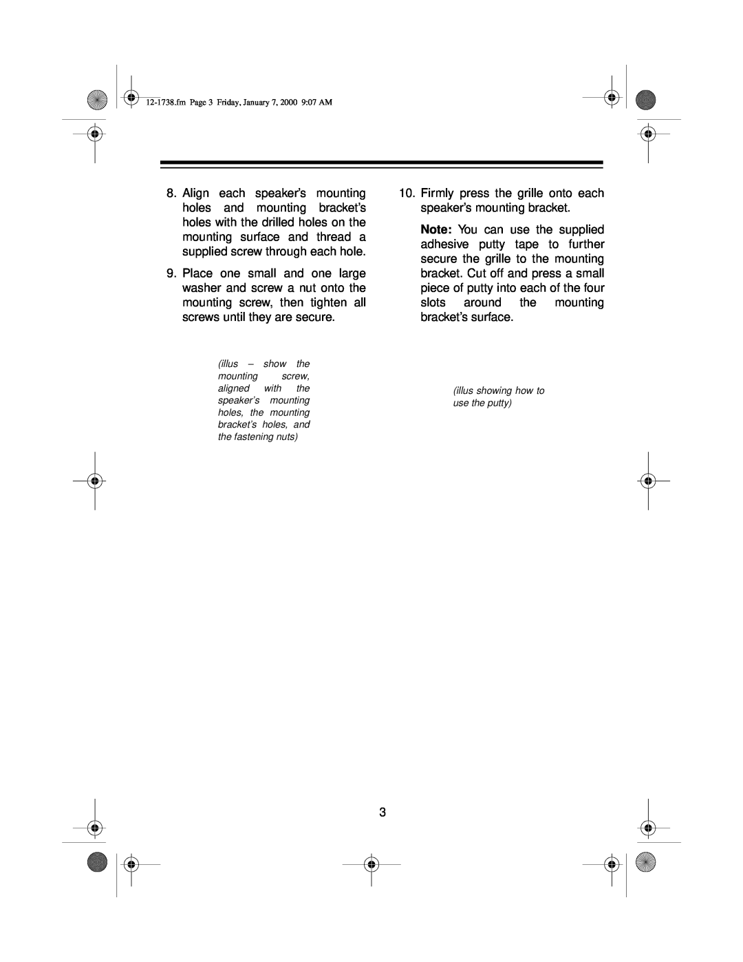 Radio Shack 12-1738 manual 