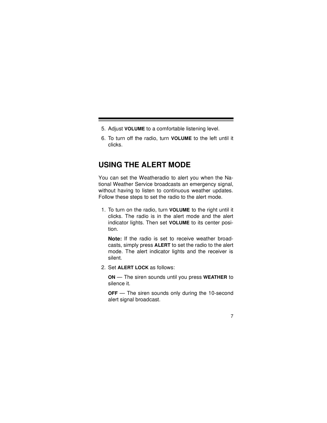 Radio Shack 12-240 owner manual Using the Alert Mode 