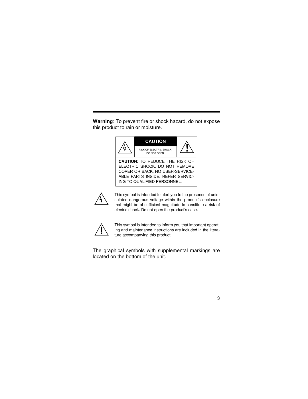 Radio Shack 12-240 owner manual Caution To Reduce The Risk Of 