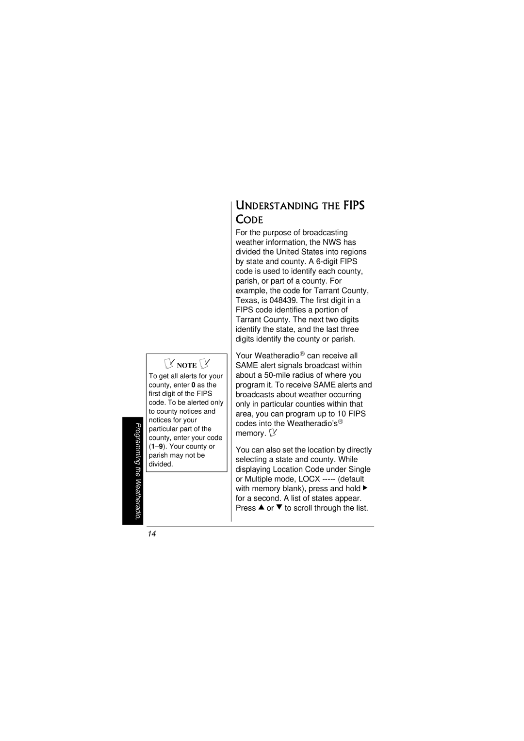 Radio Shack 12-259 owner manual Understanding the Fips Code 