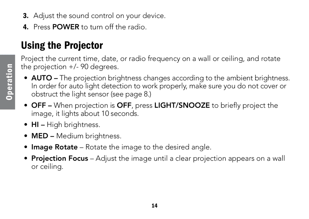 Radio Shack 12-591 manual Using the Projector 