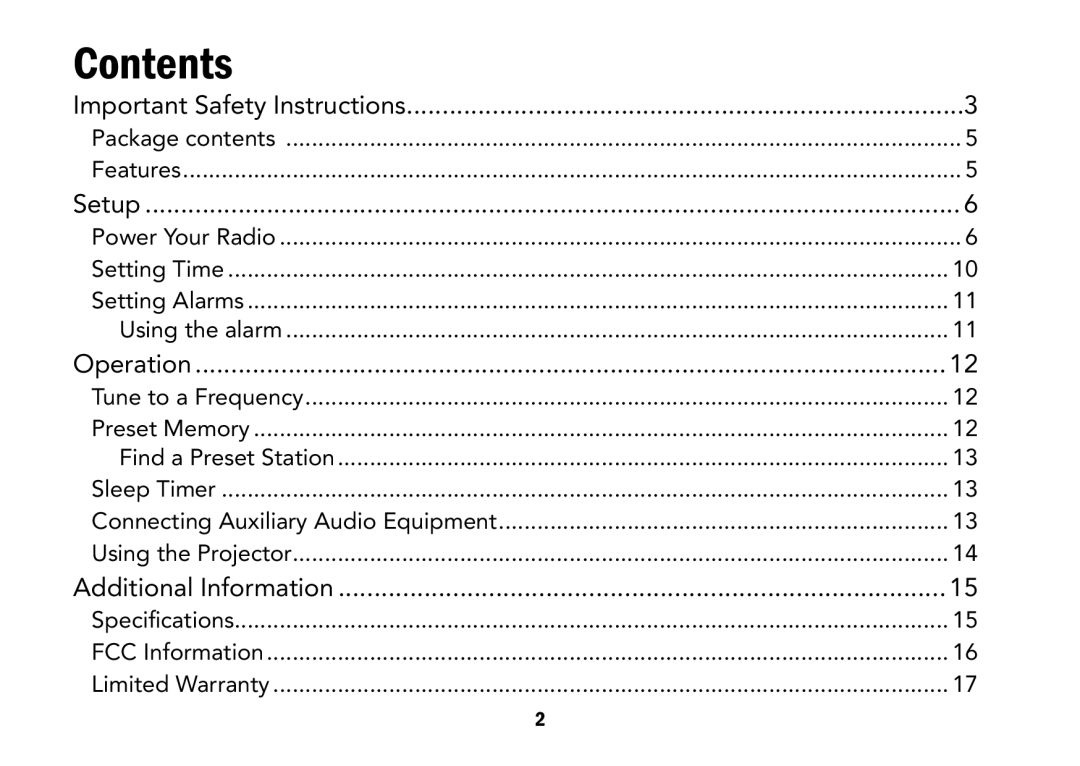 Radio Shack 12-591 manual Contents 