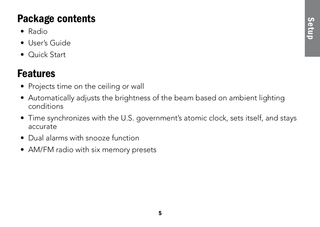 Radio Shack 12-591 manual Package contents, Features 